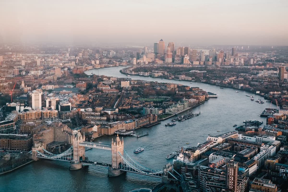 London skyline with iconic landmarks
